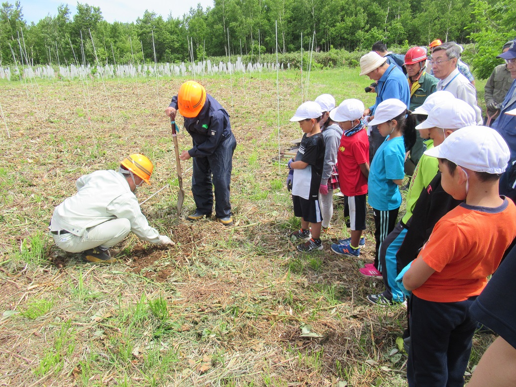 6月11日（火）賀老高原にて第13回植樹会が行われ、小学校3年生10人も参加させてもらいました。